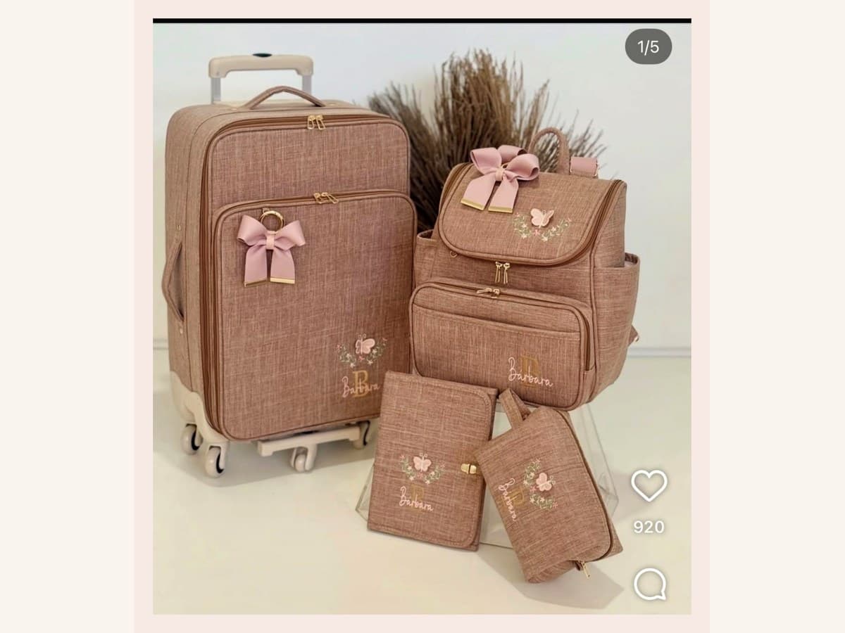Kit Maternidade - Mala de Rodinhas personalizado do Atelie da Gi