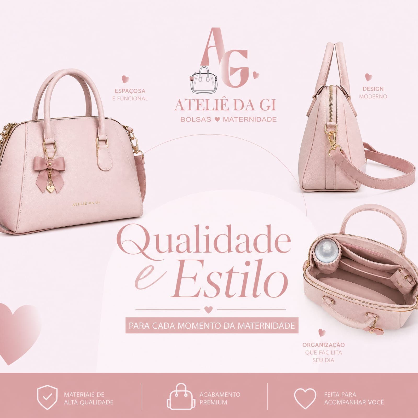 Qualidade e estilo das bolsas Ateliê da Gi